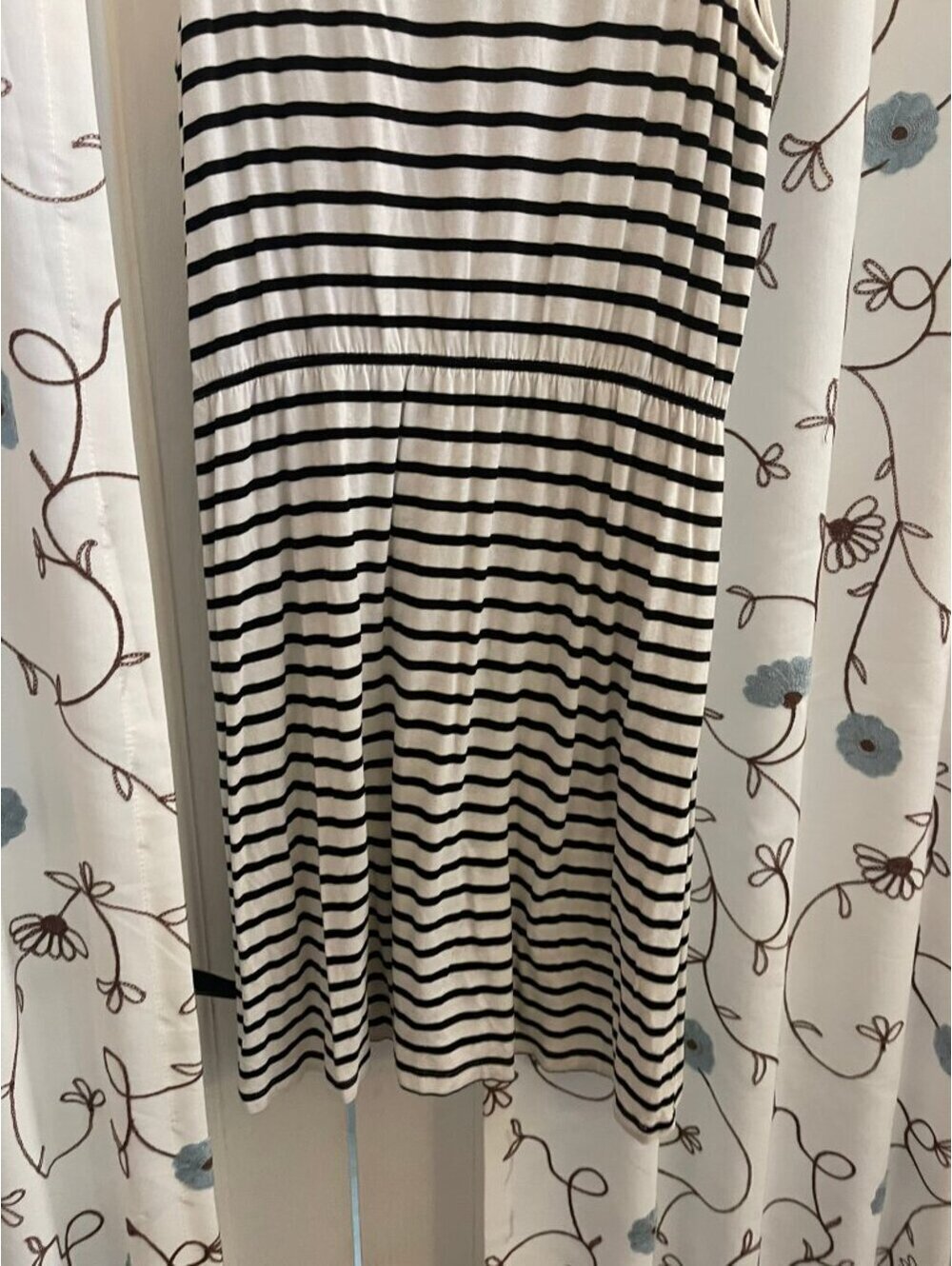 NWOT | H&M | L | Black & White Striped Sleeveless Fit & Flare Dress - Picture 6 of 6